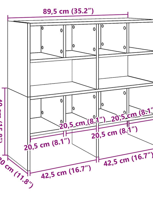 Загрузите изображение в средство просмотра галереи, Rafturi pantofi 2 buc Stejar afumat stivuibil 89,5x30x40 cm
