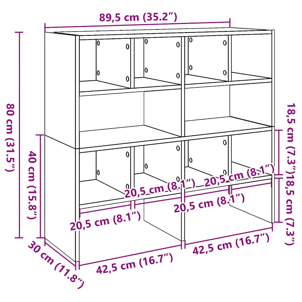 Rafturi pantofi 2 buc Stejar afumat stivuibil 89,5x30x40 cm