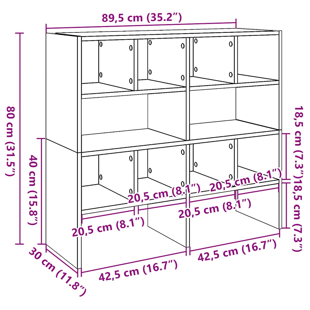 Rafturi pentru pantofi 2 buc stivuibile gri Sonoma 89,5x30x40cm