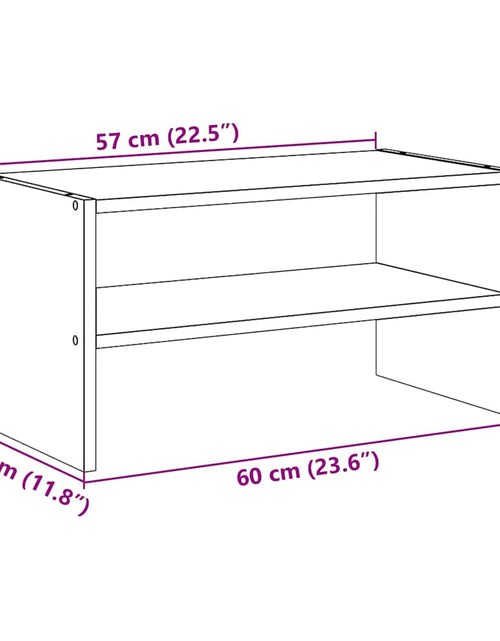 Încărcați imaginea în vizualizatorul Galerie, Suport pantofi stivuibil beton gri 60x30x30,5 cm
