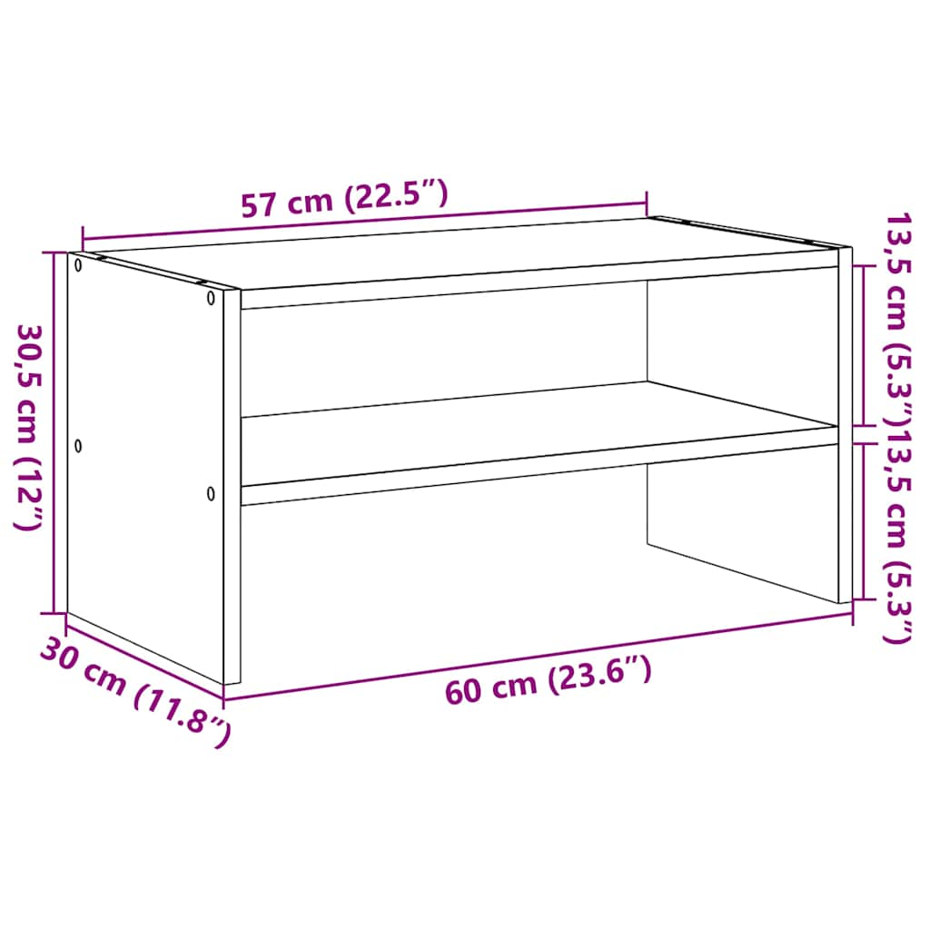 Suport pantofi stivuibil beton gri 60x30x30,5 cm