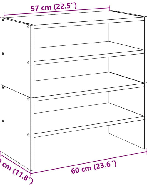 Încărcați imaginea în vizualizatorul Galerie, Rafturi pentru pantofi 2 buc Lemn vechi stivuibil 60x30x30,5 cm
