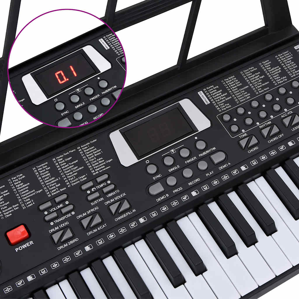 Tastatură electrică pian 61taste cu suport muzical pentru copii