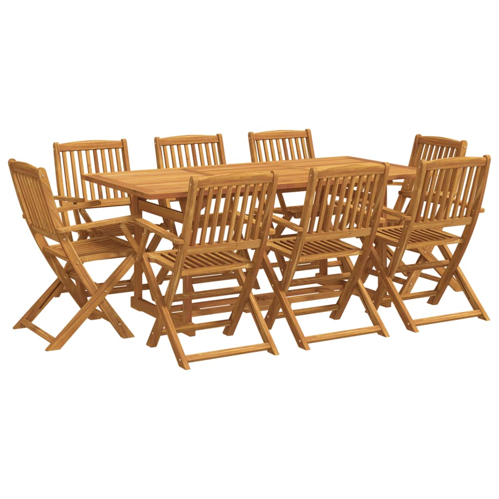 Set mobilier de grădină 9 piese 180x90x75 cm, lemn masiv acacia