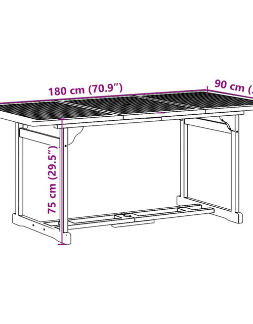 Загрузите изображение в средство просмотра галереи, Set mobilier de grădină 9 piese 180x90x75 cm, lemn masiv acacia
