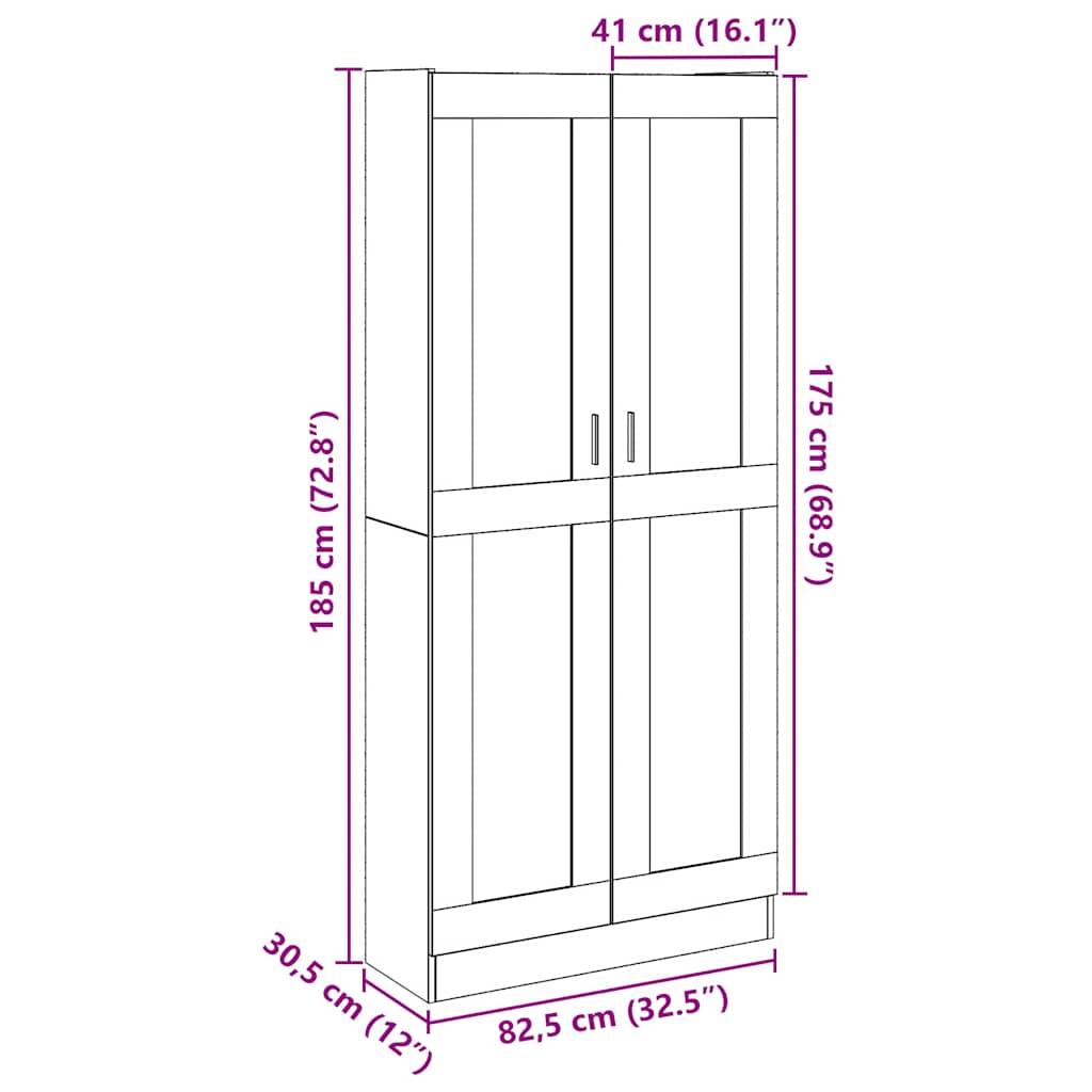 Dulap înalt, lemn vechi, 82,5x30,5x185 cm, lemn prelucrat