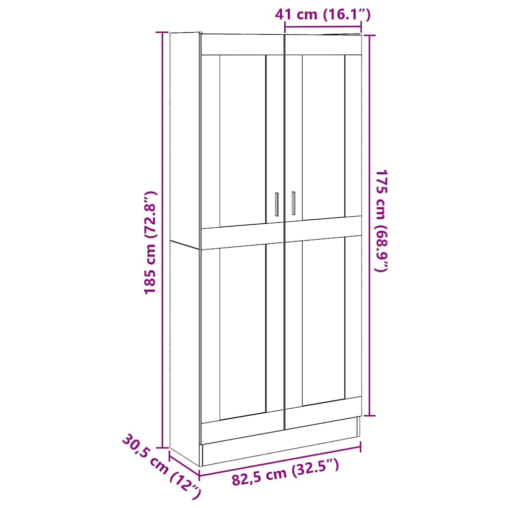 Dulap înalt, stejar artizanal, 82,5x30,5x185 cm, lemn prelucrat