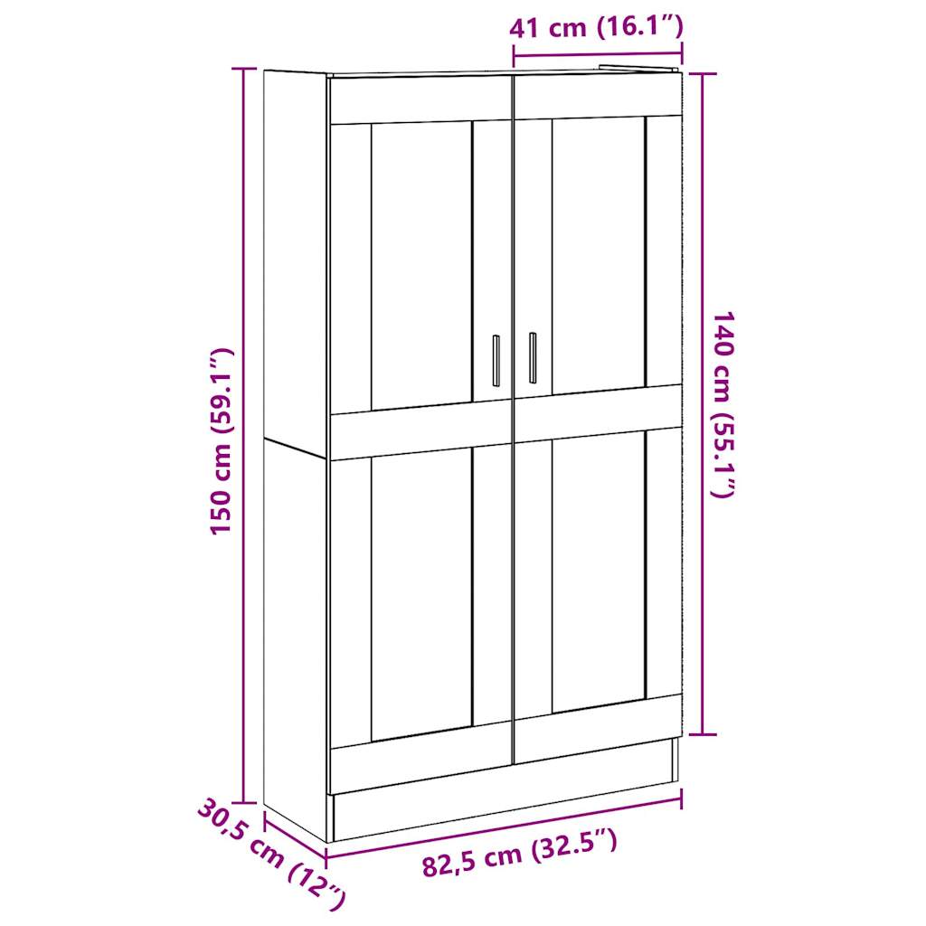 Dulap înalt, lemn vechi, 82,5x30,5x150 cm, lemn prelucrat