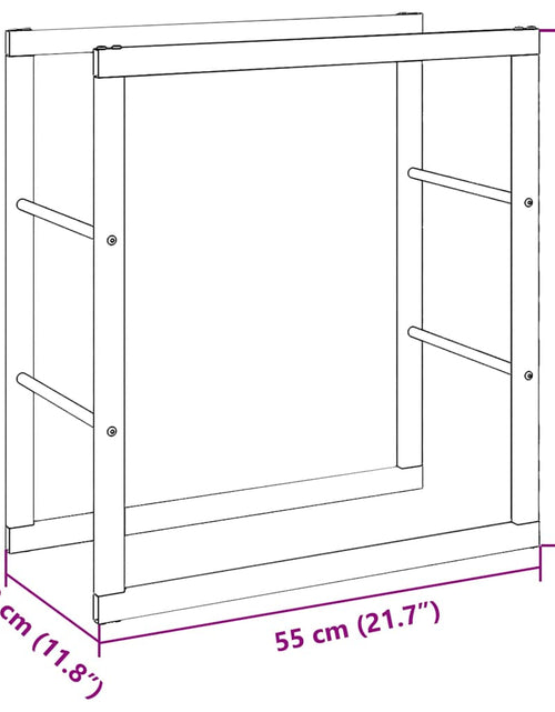 Загрузите изображение в средство просмотра галереи, Rastel pentru lemne de foc, negru, 55x30x61 cm, oțel
