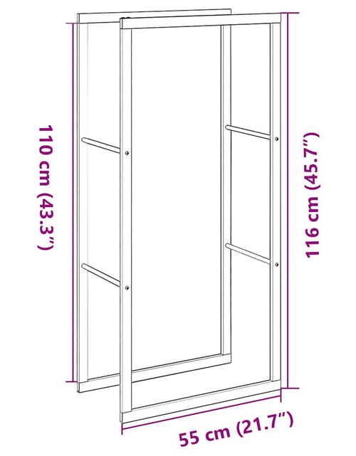 Încărcați imaginea în vizualizatorul Galerie, Rastel pentru lemne de foc, negru, 55x30x116 cm oțel
