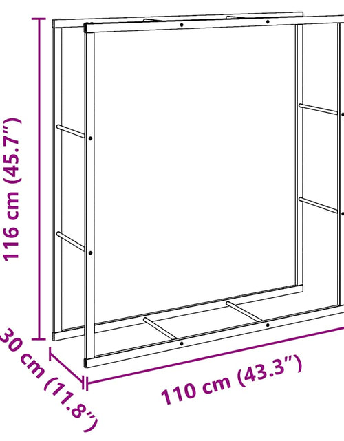 Загрузите изображение в средство просмотра галереи, Rastel pentru lemne de foc, negru, 110x30x116 cm, oțel
