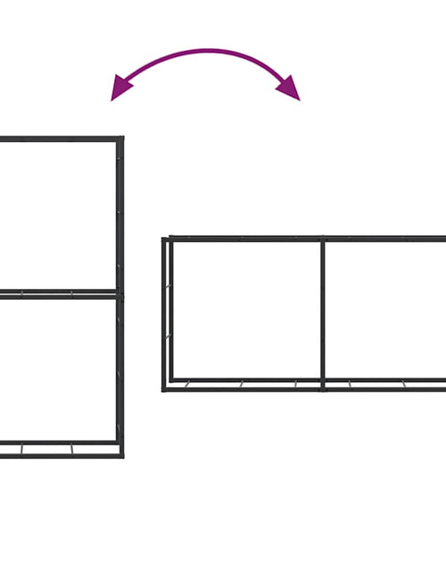 Загрузите изображение в средство просмотра галереи, Rastel pentru lemne de foc, negru, 100x30x209 cm, oțel
