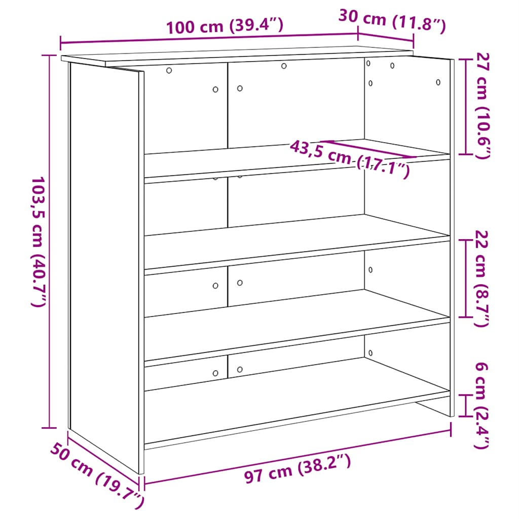 Birou de recepție Stejar negru 100x50x103,5 cm Lemn prelucrat