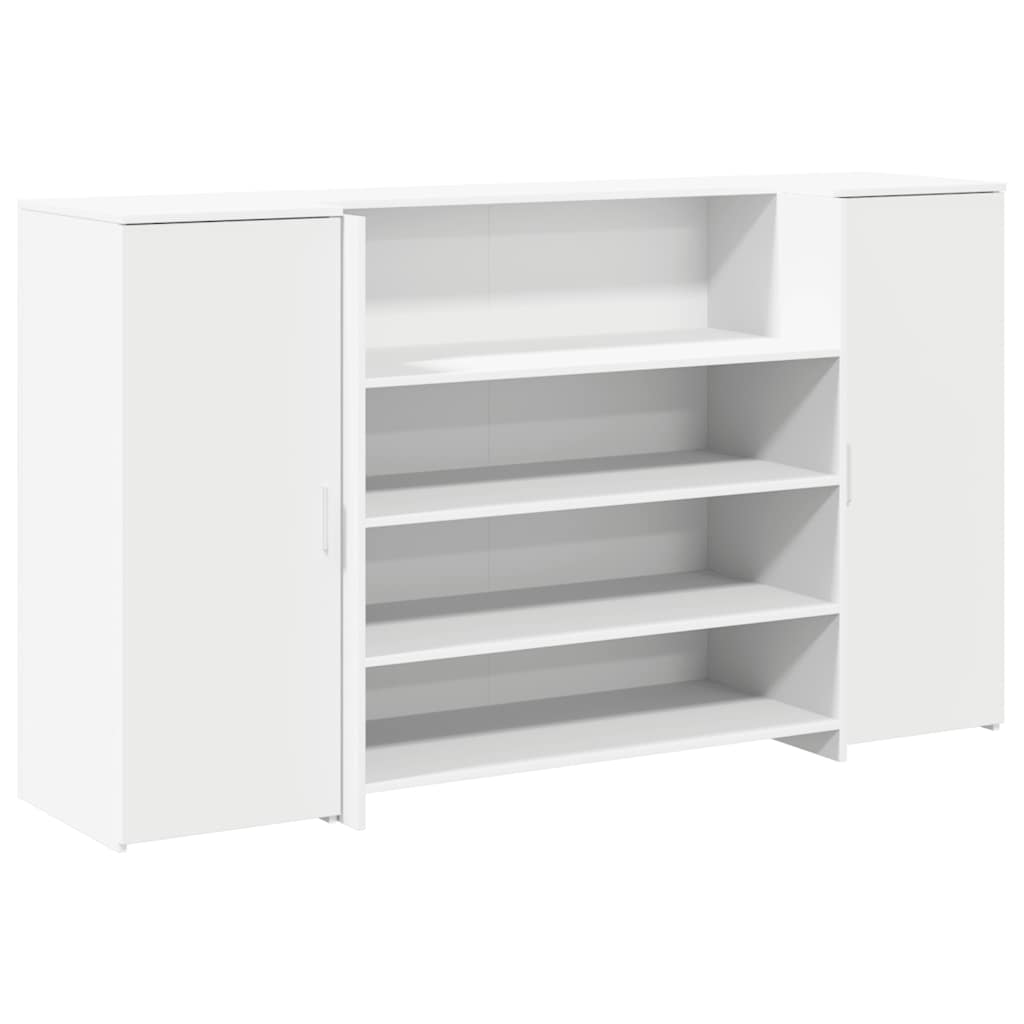 Birou de recepție alb 180x50x103,5 cm din lemn prelucrat