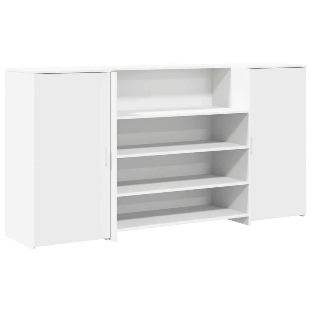 Birou de recepție alb 200x50x103,5 cm din lemn prelucrat