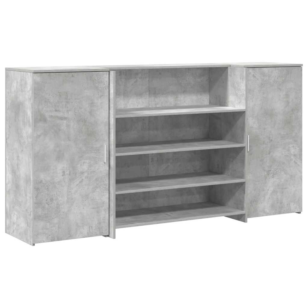 Birou de recepție Gri beton 200x50x103,5 cm Lemn prelucrat