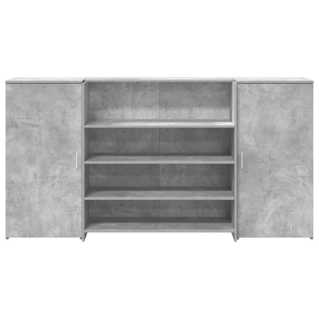 Birou de recepție Gri beton 200x50x103,5 cm Lemn prelucrat