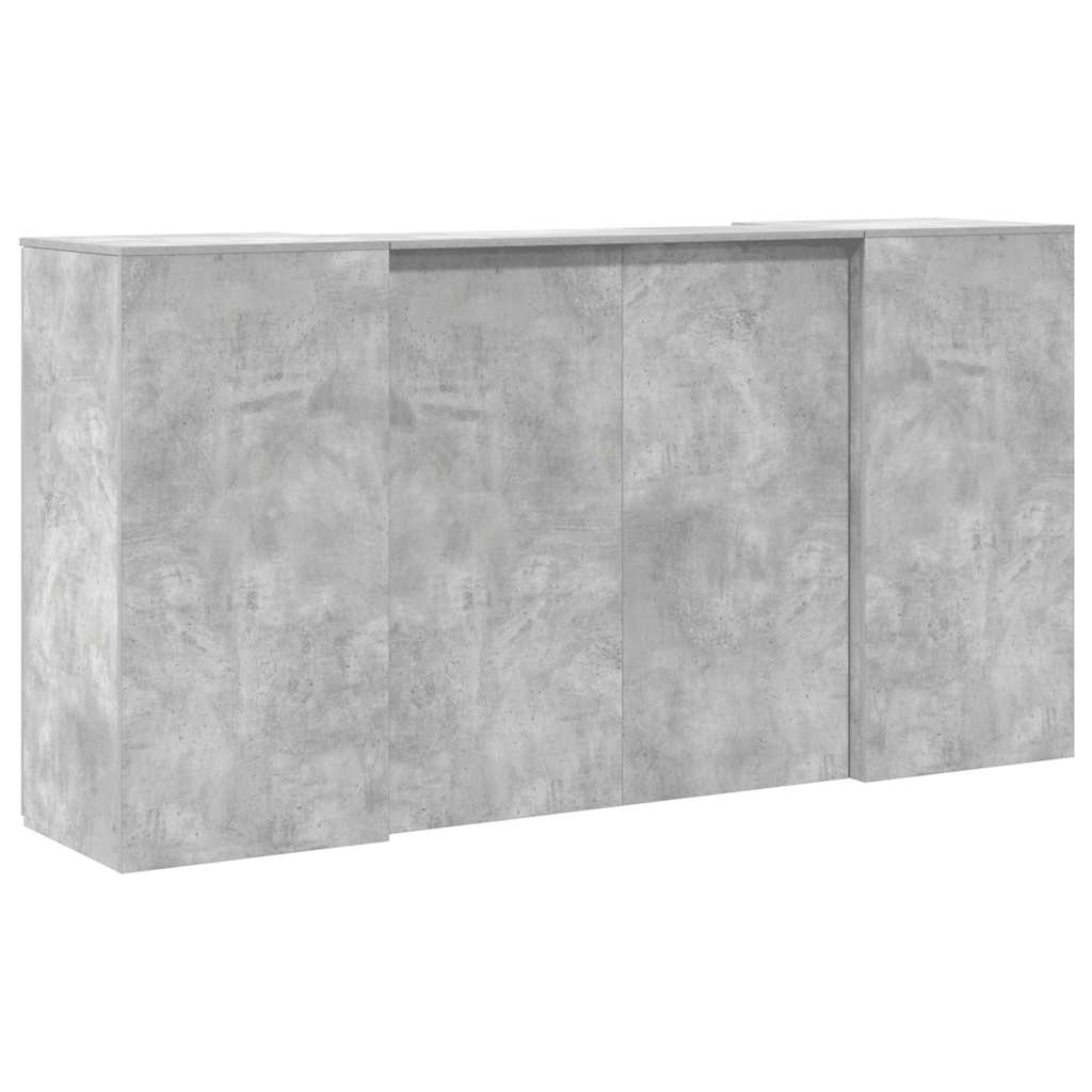 Birou de recepție Gri beton 200x50x103,5 cm Lemn prelucrat