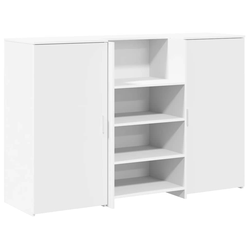 Birou de recepție alb 155x50x103,5 cm din lemn prelucrat