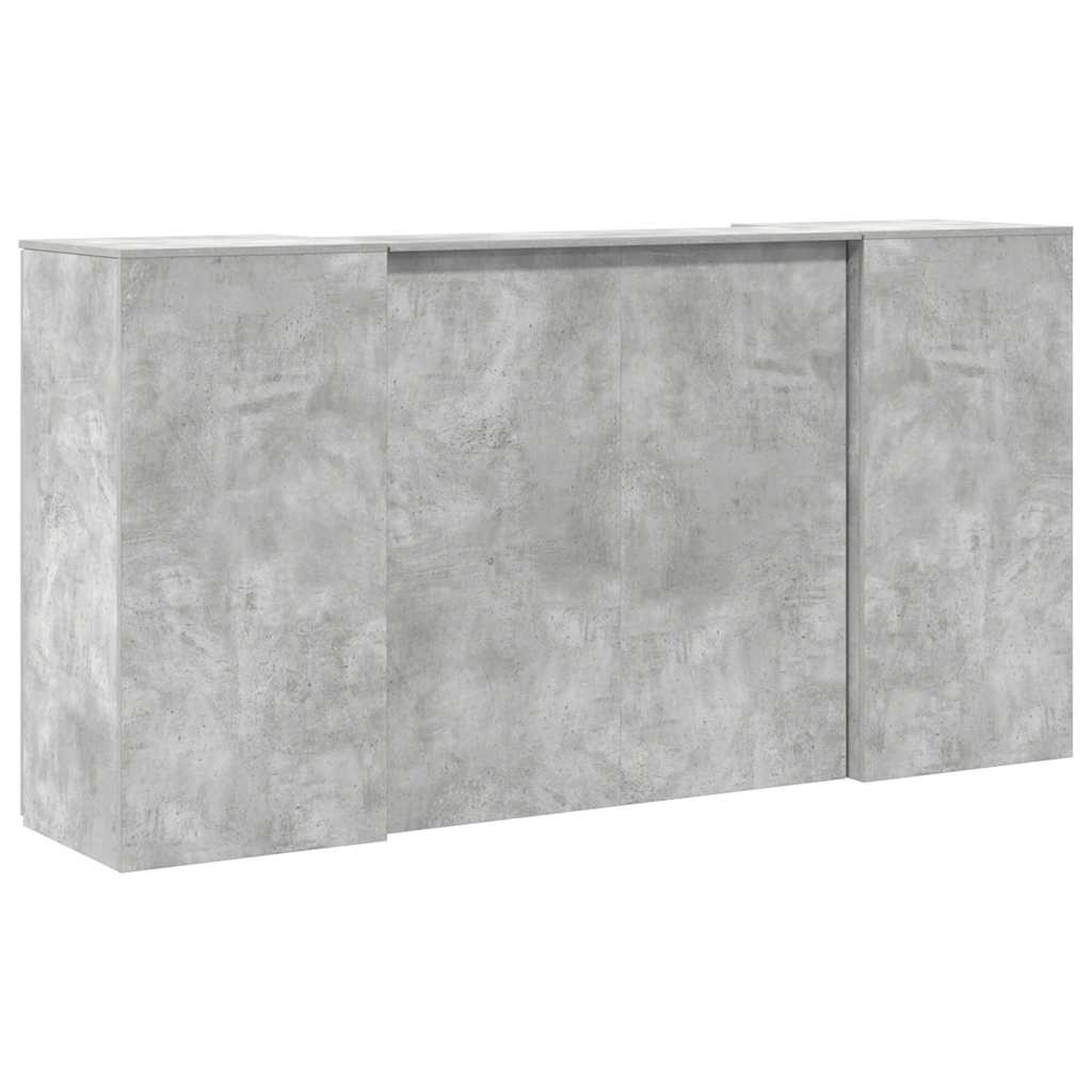 Birou de recepție Gri beton 200x50x103,5 cm Lemn prelucrat