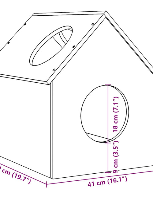 Încărcați imaginea în vizualizatorul Galerie, Casă pentru pisici albă 41x50x50 cm lemn masiv de pin
