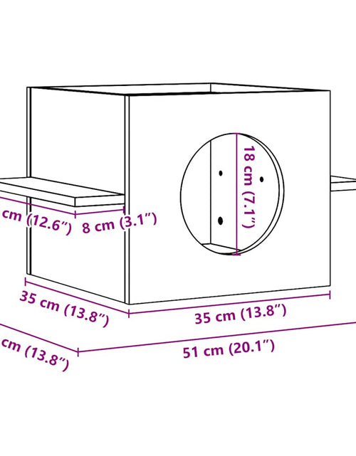 Încărcați imaginea în vizualizatorul Galerie, Casă pentru pisici 51x35x30 cm din lemn masiv de pin
