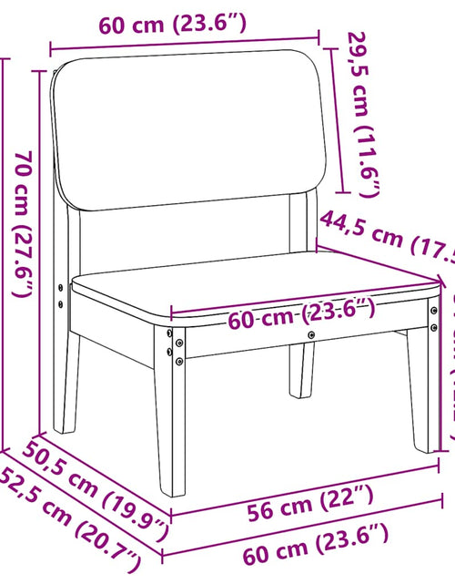 Încărcați imaginea în vizualizatorul Galerie, Scaune de grădină, 60x52,5x72 cm, lemn de pin impregnat
