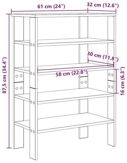 Încărcați imaginea în vizualizatorul Galerie, Suport pentru pantofi negru 61x32x87,5 cm Lemn prelucrat
