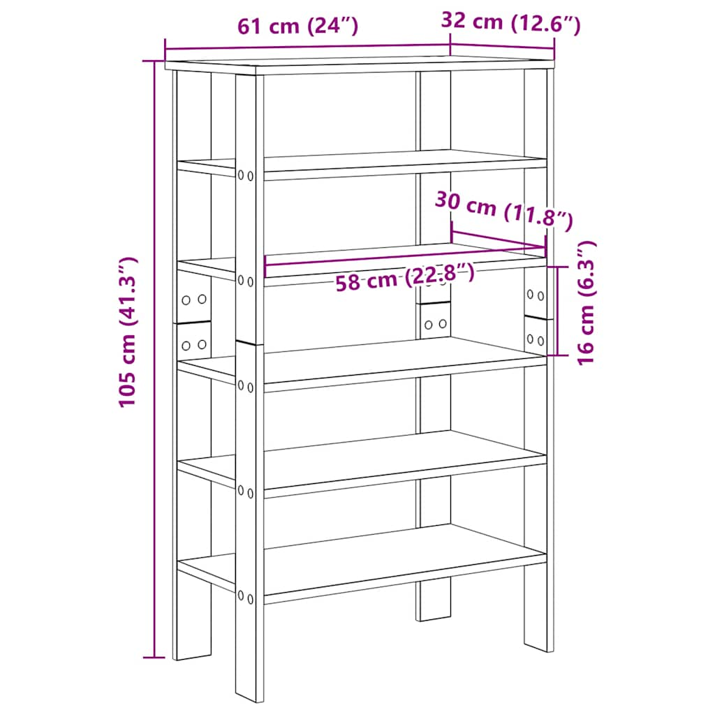 Pantofar, alb, 61x32x105 cm, lemn prelucrat