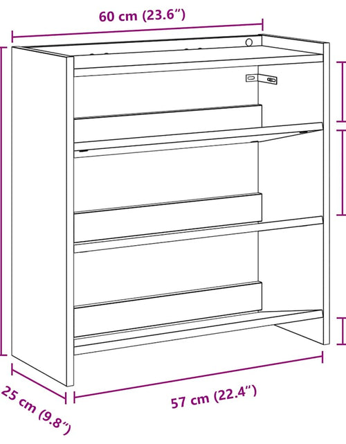 Încărcați imaginea în vizualizatorul Galerie, Pantofar, stejar fumuriu, 60x25x62 cm, lemn prelucrat
