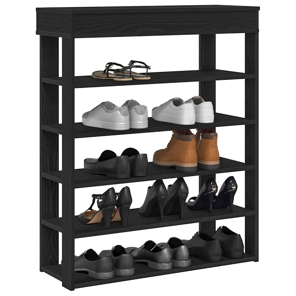 Suport pantofi, negru, 80x30x98 cm, lemn prelucrat