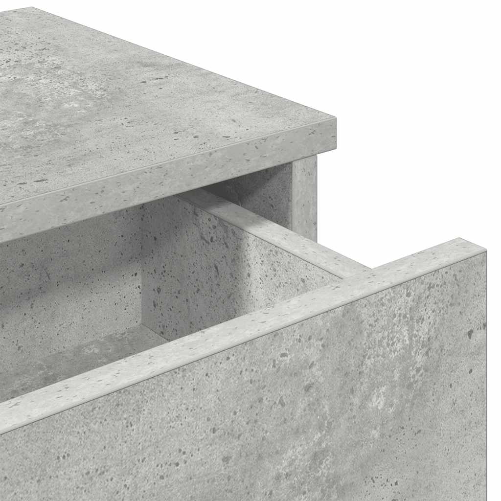 Raft de perete cu sertare Gri beton 80x31x17 cm Lemn prelucrat