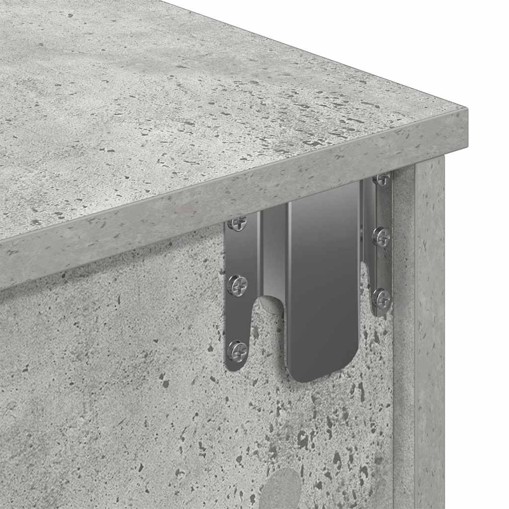 Raft de perete cu sertare Gri beton 80x31x17 cm Lemn prelucrat