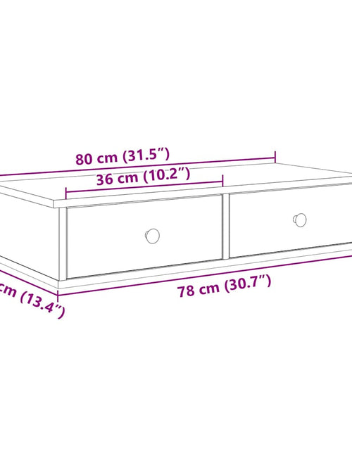 Încărcați imaginea în vizualizatorul Galerie, Raft de perete cu sertare Gri Sonoma 80x31x17 cm Lemn prelucrat
