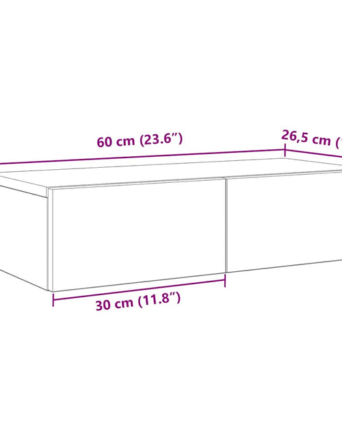 Încărcați imaginea în vizualizatorul Galerie, Raft perete cu sertare Gri Sonoma 60x26,5x15cm Lemn prelucrat
