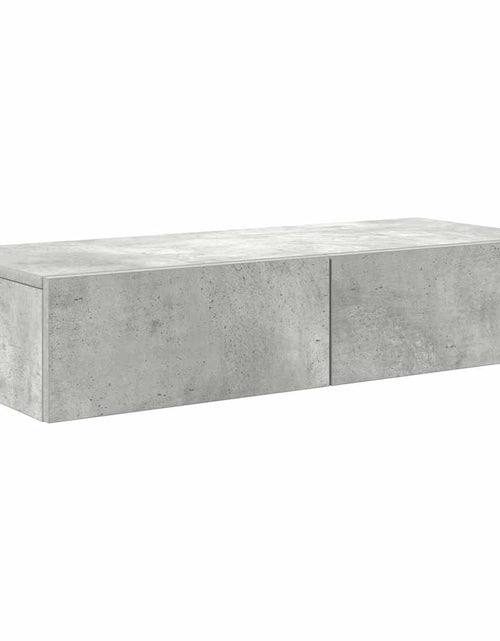 Încărcați imaginea în vizualizatorul Galerie, Raft de perete cu sertare Gri beton 80x33x17 cm Lemn prelucrat
