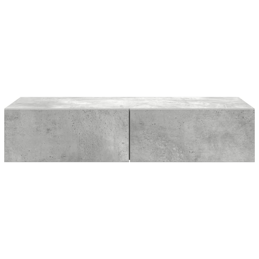 Raft de perete cu sertare Gri beton 80x33x17 cm Lemn prelucrat