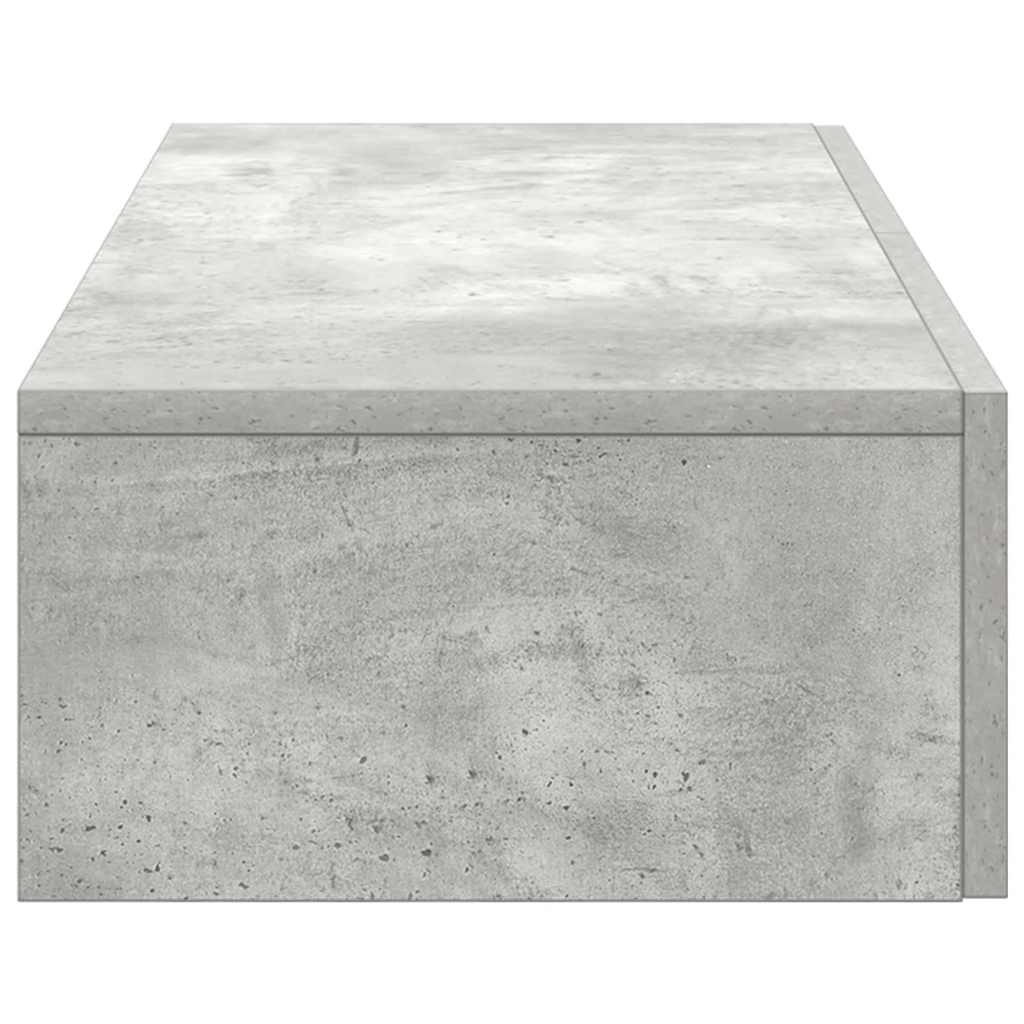 Raft de perete cu sertare Gri beton 80x33x17 cm Lemn prelucrat