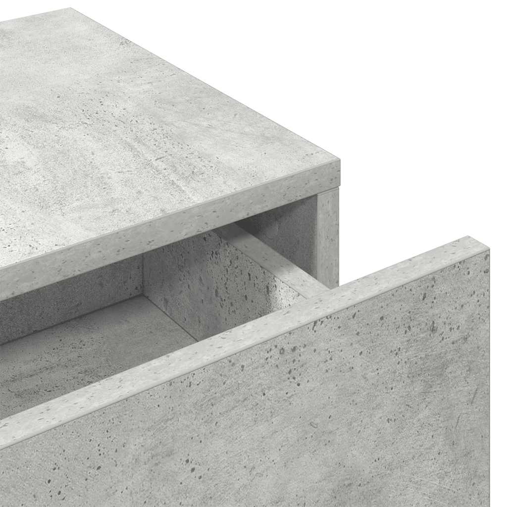 Raft de perete cu sertare Gri beton 80x33x17 cm Lemn prelucrat