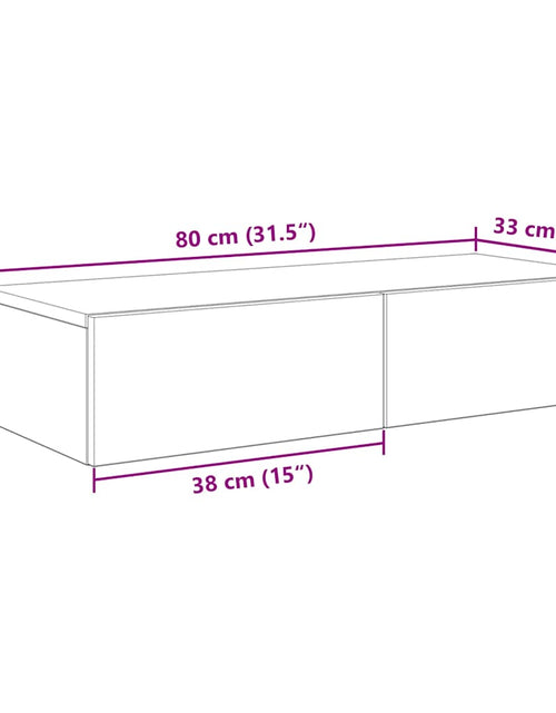 Încărcați imaginea în vizualizatorul Galerie, Raft de perete cu sertare Gri Sonoma 80x31x17 cm Lemn prelucrat
