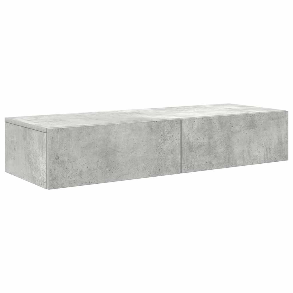 Raft de perete cu sertare Gri beton 100x36x19 cm Lemn prelucrat