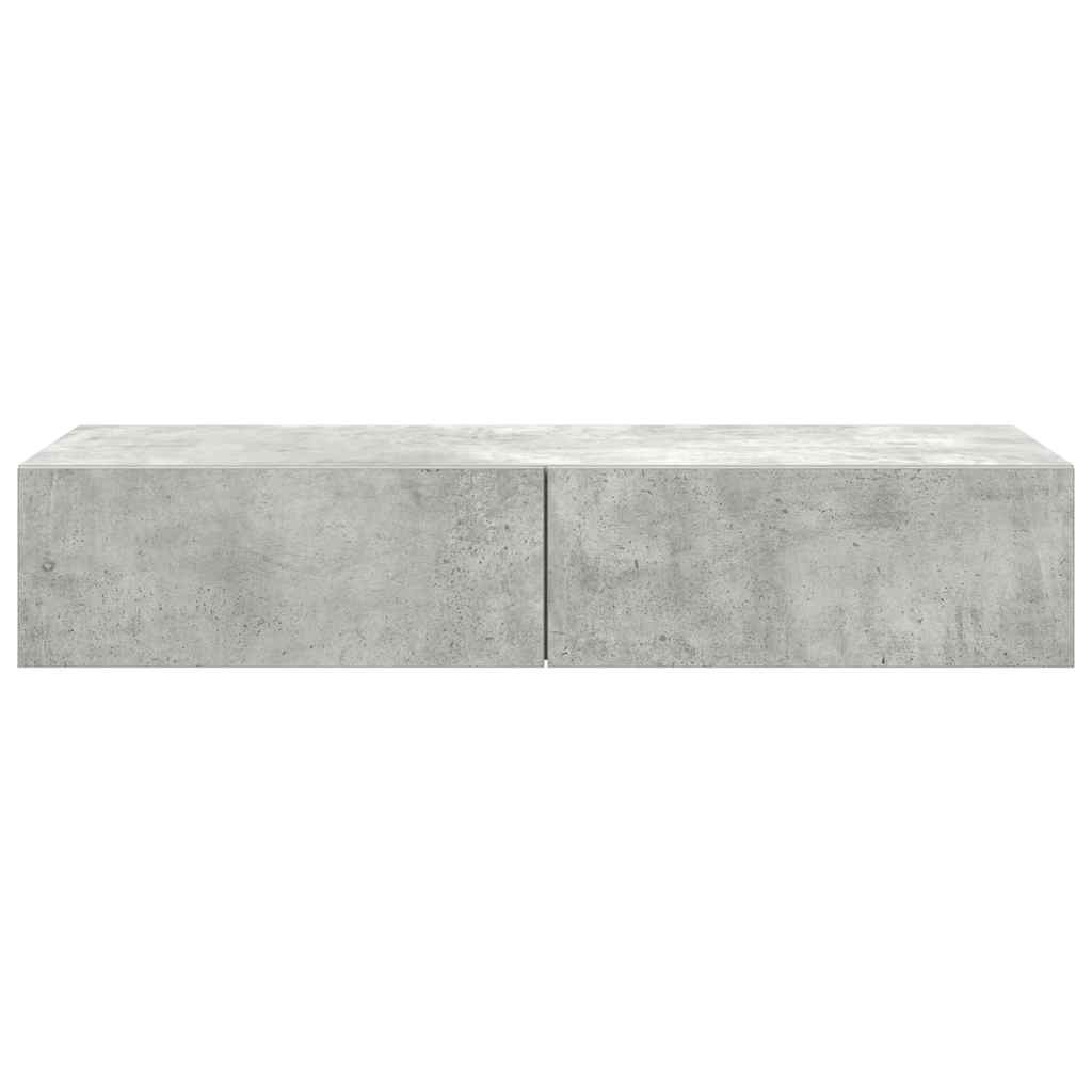 Raft de perete cu sertare Gri beton 100x36x19 cm Lemn prelucrat