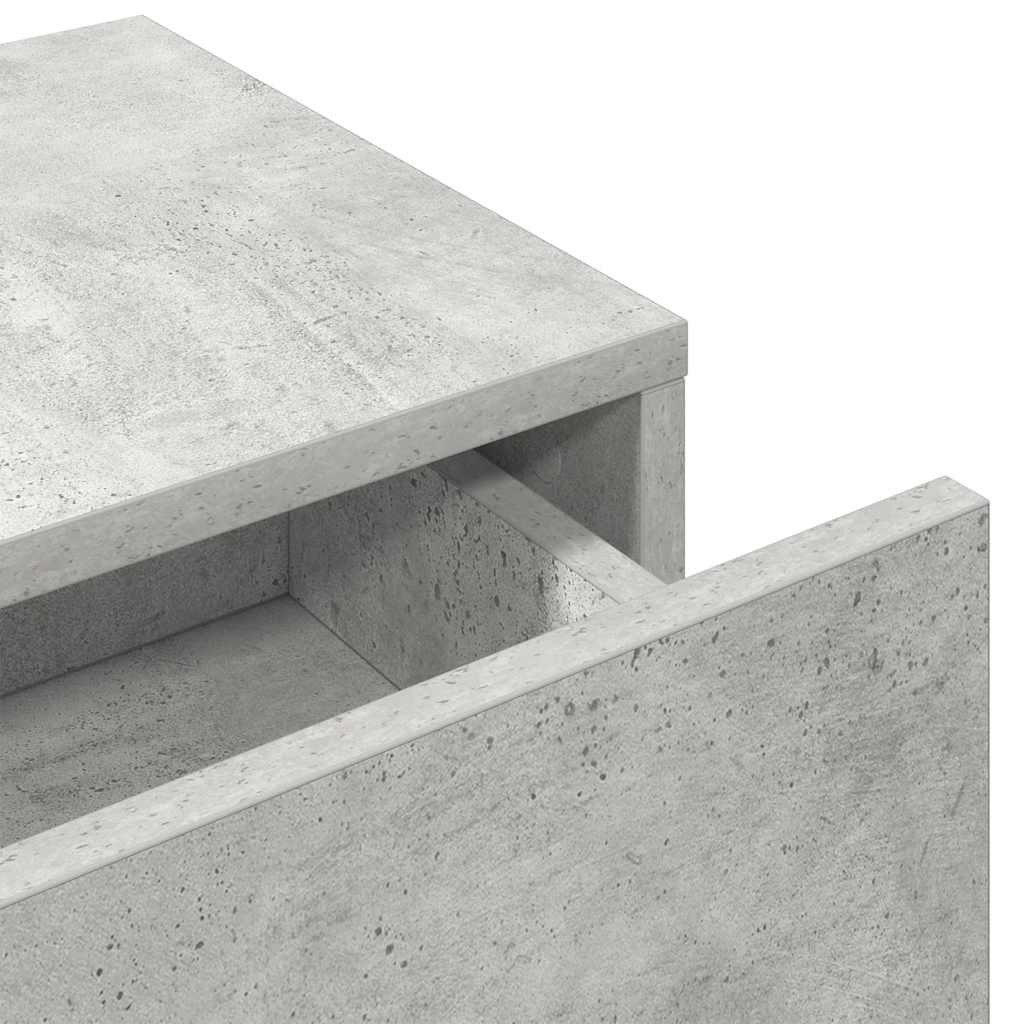 Raft de perete cu sertare Gri beton 100x36x19 cm Lemn prelucrat