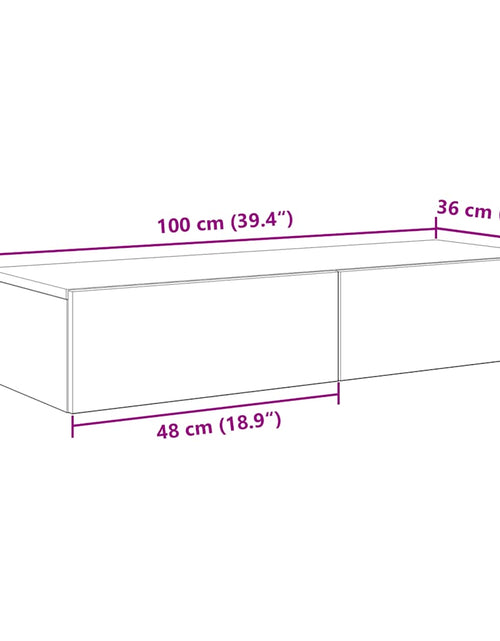 Încărcați imaginea în vizualizatorul Galerie, Raft de perete cu sertare Gri beton 100x36x19 cm Lemn prelucrat
