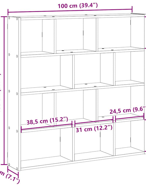 Încărcați imaginea în vizualizatorul Galerie, Raft cubic de perete cu 12 compartimente alb lemn prelucrat
