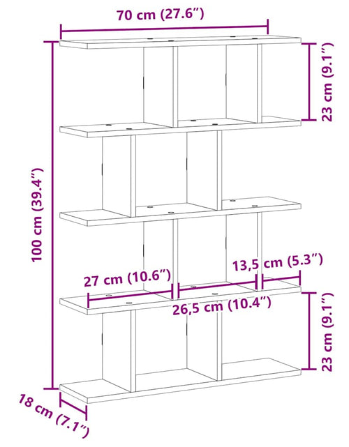 Încărcați imaginea în vizualizatorul Galerie, Raft cubic perete cu 12 compartimente gri beton lemn prelucrat
