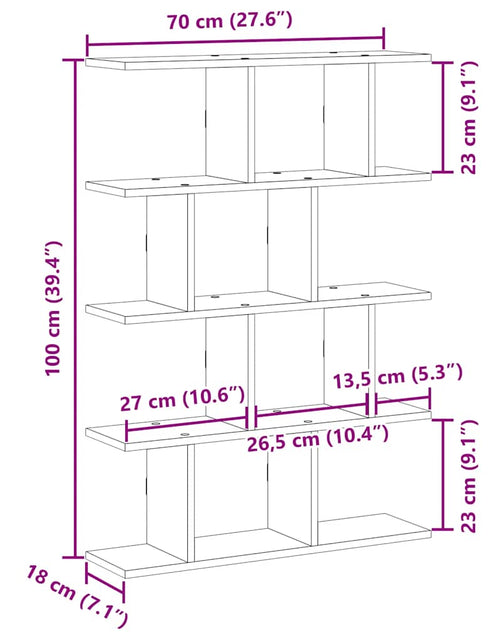 Загрузите изображение в средство просмотра галереи, Raft cubic de perete cu 12 compartimente stejar artizanal lemn
