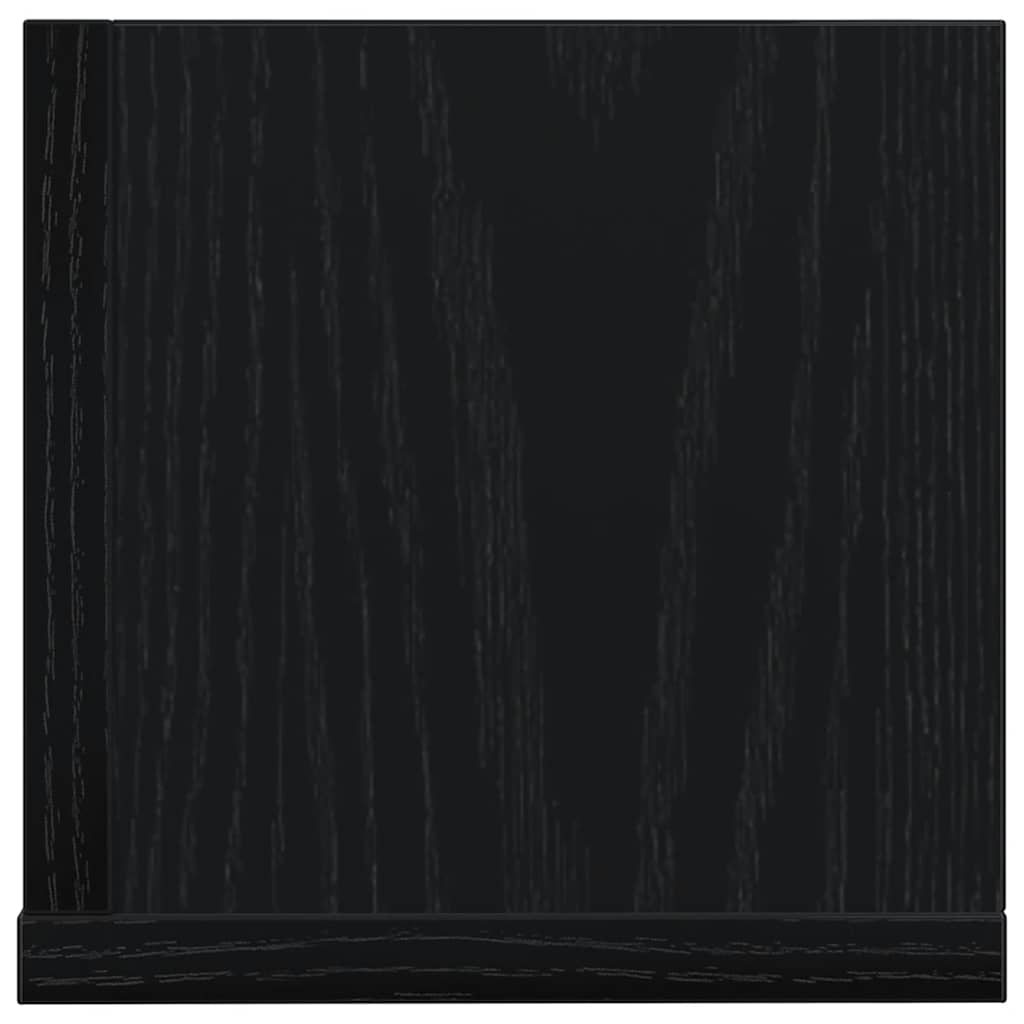 Rafturi de perete 2 buc. negru, 75x16,5x16,5 cm, lemn prelucrat