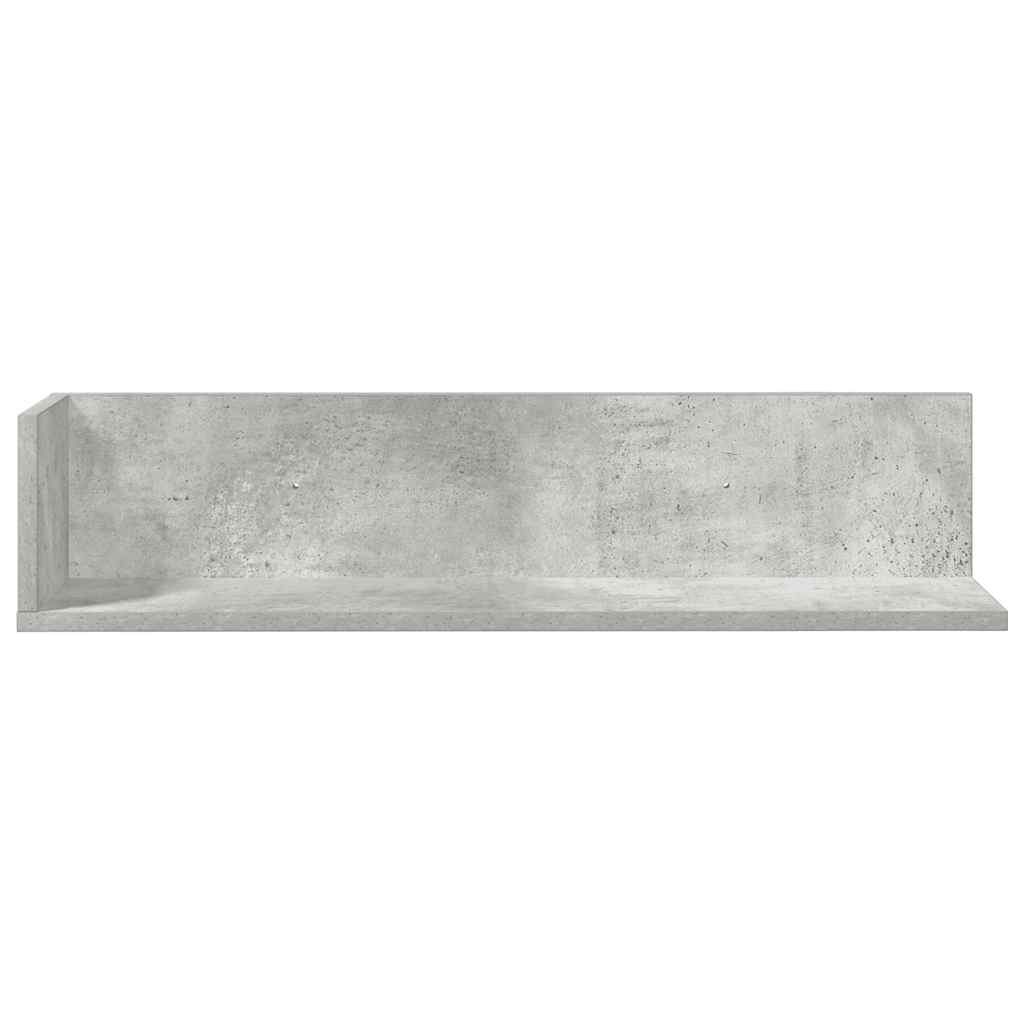 Rafturi perete 2 buc. gri beton 75x16,5x16,5 cm lemn prelucrat