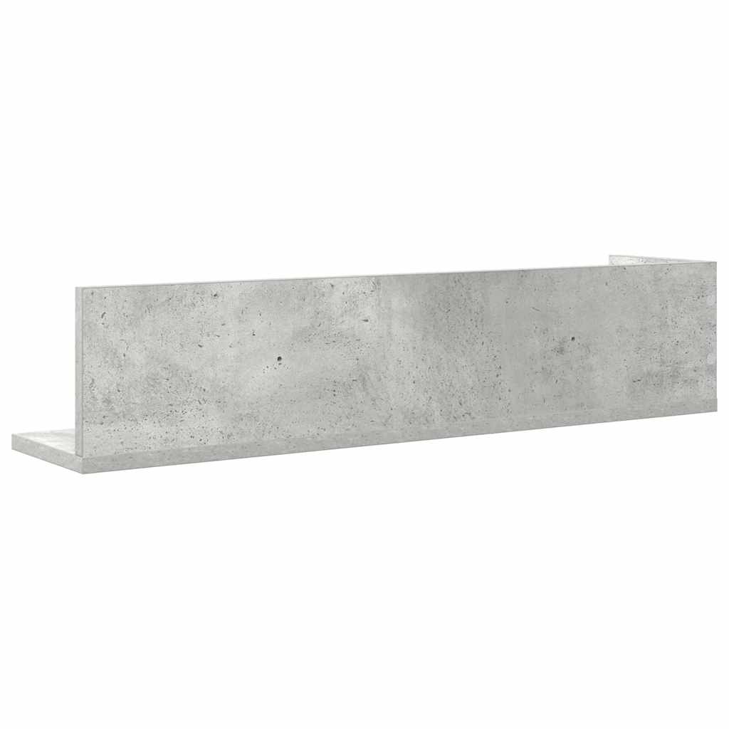 Rafturi perete 2 buc. gri beton 75x16,5x16,5 cm lemn prelucrat